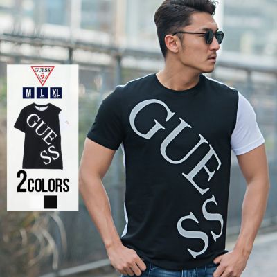 GUESS【ゲス】サークルロゴクルーネック半袖ビッグTシャツ/全3色 ...