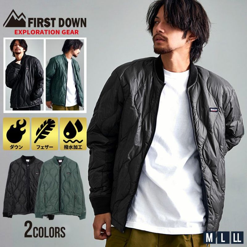 FIRST DOWN【ファーストダウン】ナイロン軽量ダウンリブブルゾン/全2色