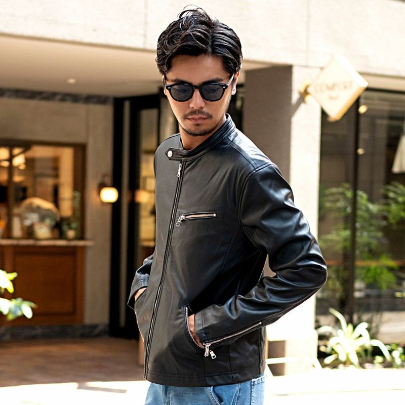 【L&KOND】ルコンド　本革フラワープリント　　ライダース　ブルゾン PRANK PROJECT(プランク プロジェクト)｜ラブオフCOWクラッシュレザー