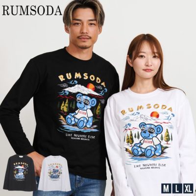 RUMSODA 天竺刺繍×アップリケ セミBIG長袖Tシャツ RUMSODA(ラムソーダ)天竺刺繍×アップリケ刺繍セミBIGクルー長袖T