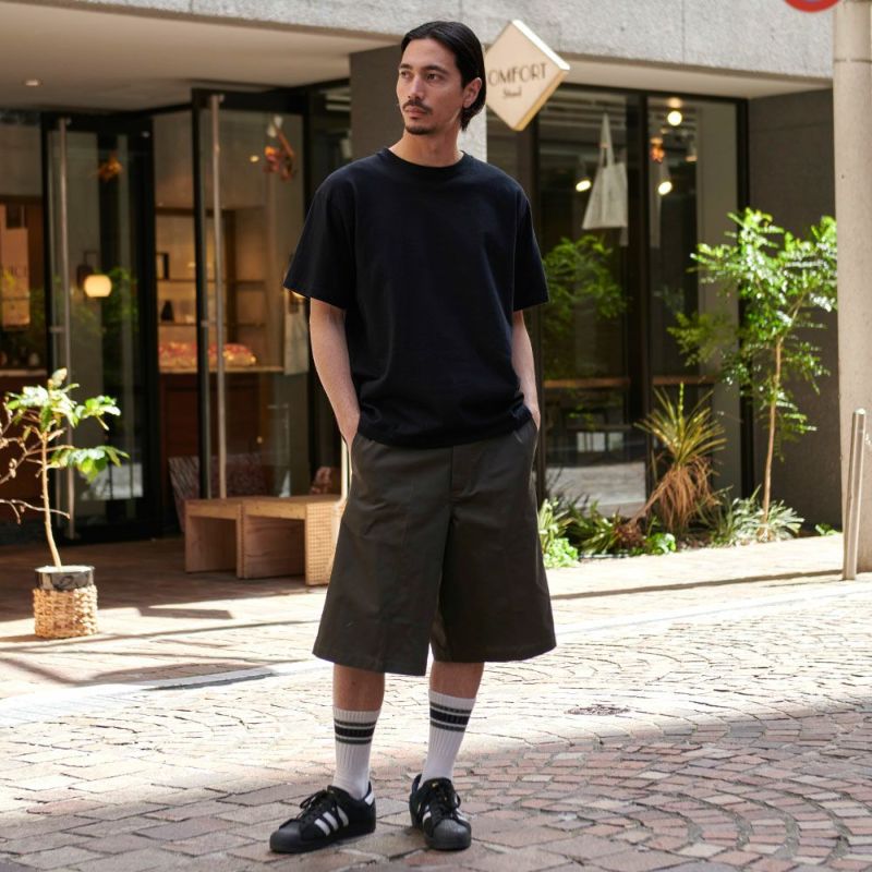 KIDILL×Dickiesサスペンダー付きハーフパンツ ブラック KIDILL×Dickiesサスペンダー付きハーフパンツ ブラック
