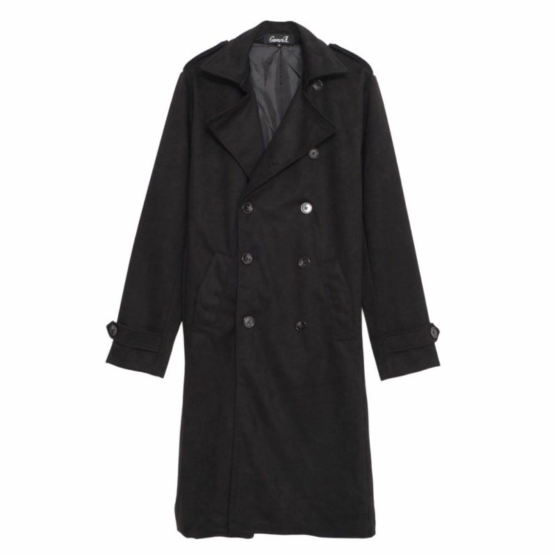 CavariA【キャバリア】フェイクスウェードトレンチコート ブラックL CavariA【キャバリア】フェイクスウェードトレンチコート/全2色