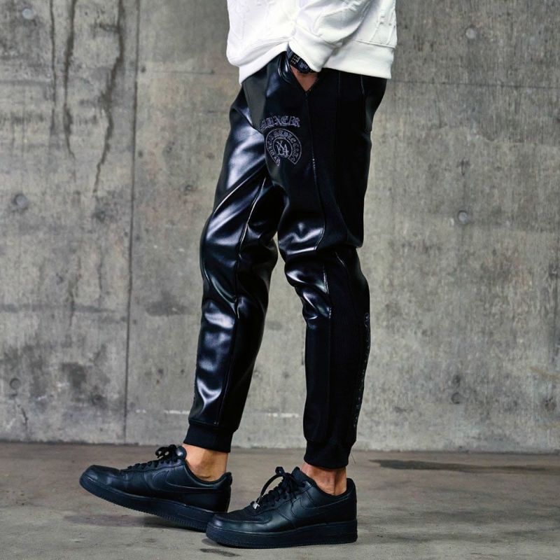 LUXE/R PUレザーパンツ LUXE/R（ラグジュ） フェイクレザー PUレザー ジョガーパンツ メンズ
