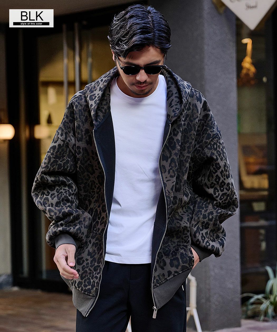 ARULE【アルール】ヒョウ柄ジップアップパーカー/全1色パーカー