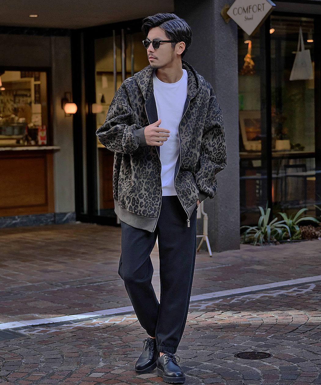 ARULE【アルール】ヒョウ柄ジップアップパーカー/全1色パーカー